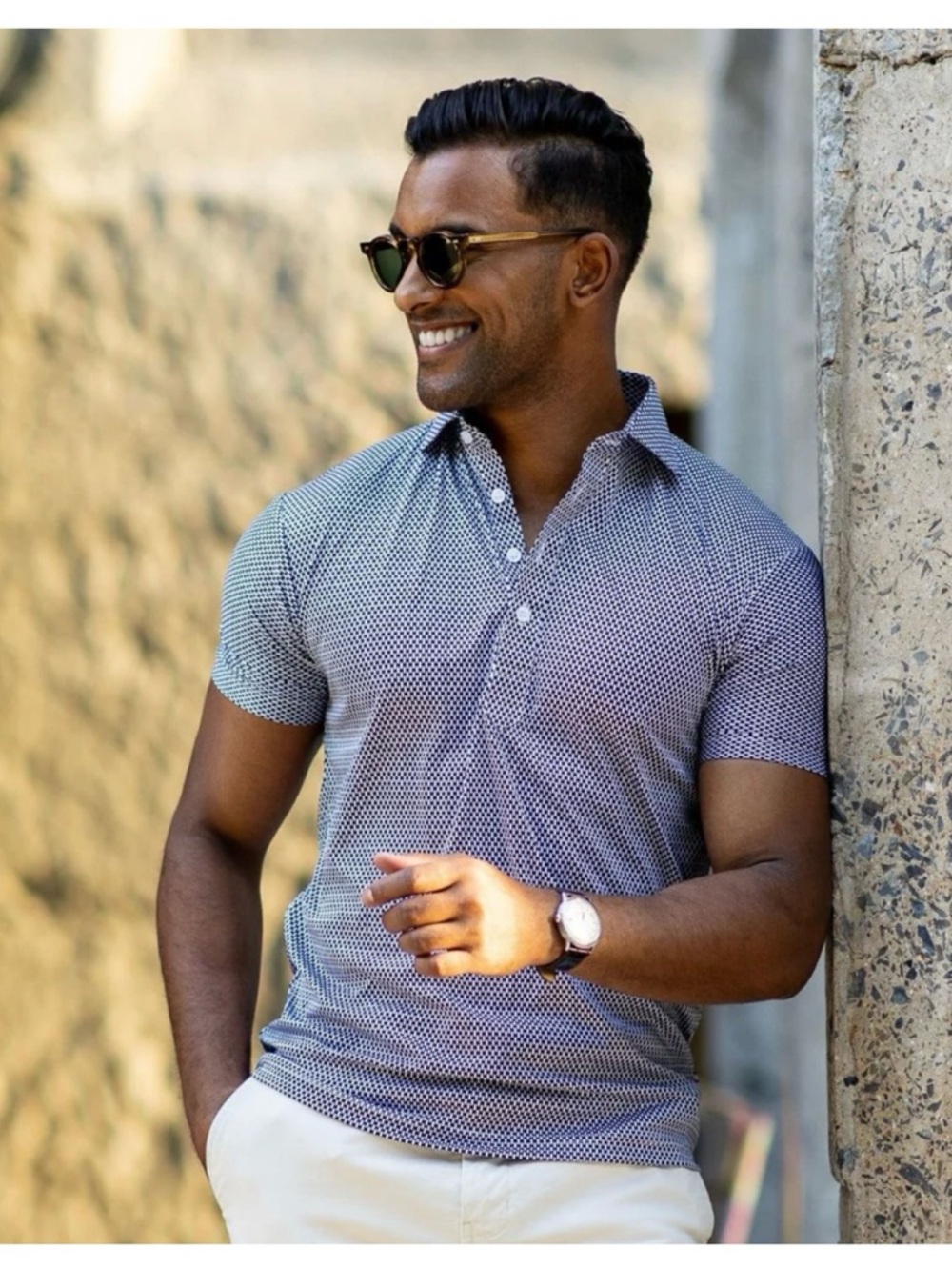 Collars & Co Polo Semi-Spread Collar Vantage Blue Design/Color Size XL Preppy